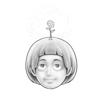 漫画 绘画 幻想 创造力 黑和白 免费插画师 童话故事 花 女孩