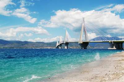 美丽的大海景观 帕特雷桥希腊 海景 天堂 蓝色的 海 欧洲 夏天