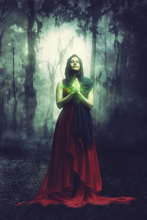 女士 幻想 森林 魔法 超现实的 自然 童话故事 巫术 巫婆