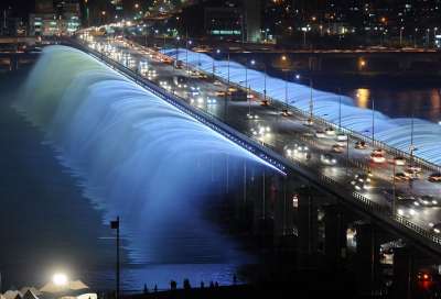 汉城 韩国 韩国人 喷泉 水 桥 结构 交通 城市 彩虹喷泉