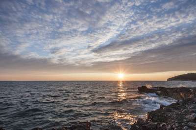 日落 太阳 晚上的气氛 天堂 海 黄昏 水 浪漫 落山的太阳