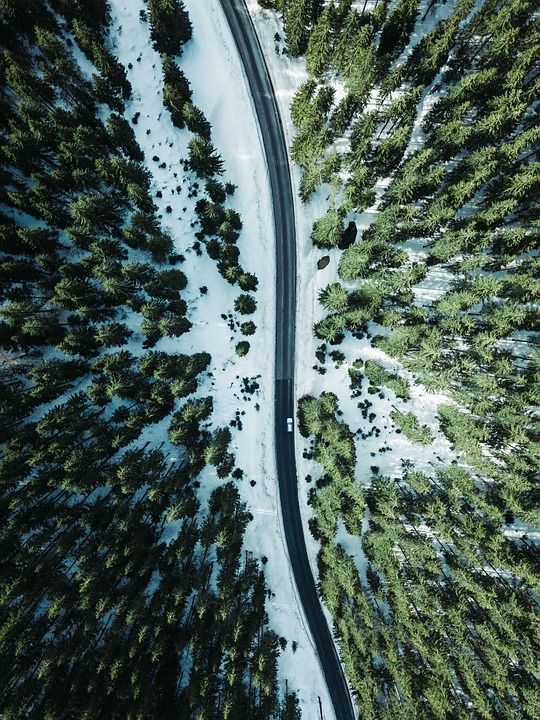 奥地利 蒂罗尔 路 无人机 森林 春天 自然 景观 鸟瞰图