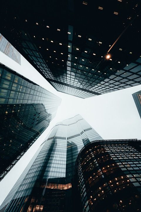 结构 摩天大楼 玻璃 玻璃 外墙 现代的 正面 天空 建造