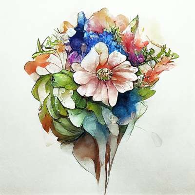 花朵 花束 水彩绘画 水彩 自然 手绘 艺术 艺术品