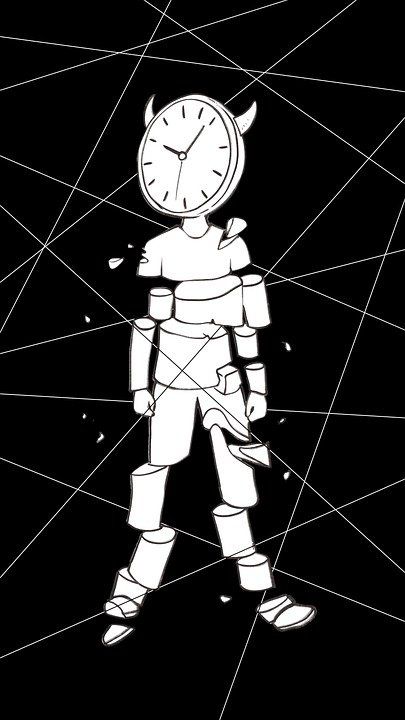 想象力 创造力 插画师 绘画 黑和白 时间 分裂 破碎的 线