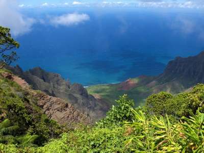 考艾岛 夏威夷 岛 性质 视图 Nawiliwili 大海的景色