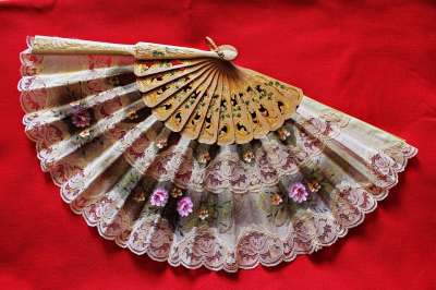 风扇 花朵 手工制作的 美 传统 女士 工艺品 热的 方