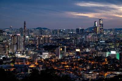 城市 建筑物 夜景 汉城 韩国 结构 天际线 摩天大楼 晚灯