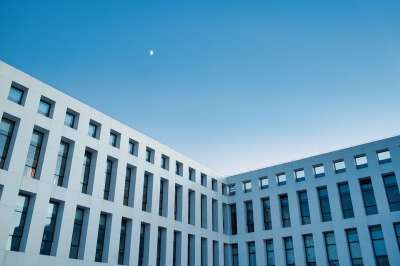 技术 科技感 建造 蓝色的 大学 教学楼 月亮