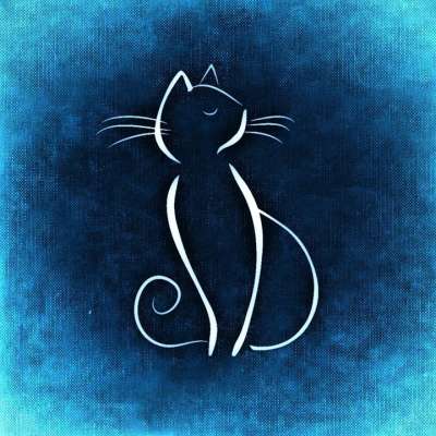猫 画画 动物 图片 乐趣 数字 蓝色的 抽象的