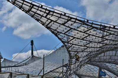 奥林匹克体育场 大球场 建筑学 建造 玻璃屋顶 慕尼黑 公园