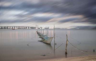 海洋 桥 路 日落 天空 自然 景观