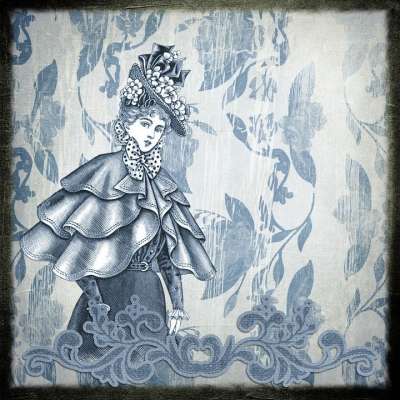 优质的 女士 时尚 背景 老的 垃圾摇滚 蓝色的 纸 装饰性的