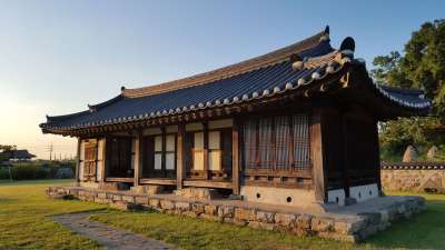 海美城 秋季 韩屋 文化遗产 秋天的天空 大韩民国 韩国 瑞山
