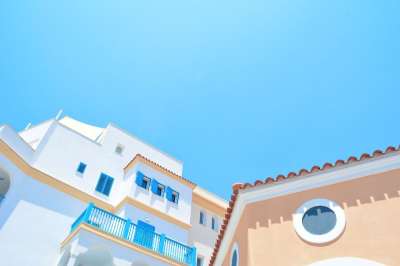 结构 蓝天 建筑物 城市 当代的 夏时制 家 房屋 外观