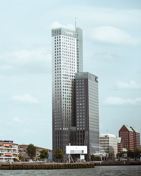 鹿特丹 荷兰 城市 高楼 城市的 现代的 建造
