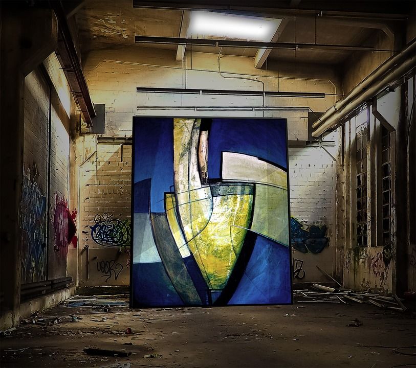 绘画, 厂区建设, 废墟, 丢失的地方, 丙烯画, 画廊, 展览, 介绍, 集会