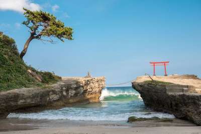 海滩 牌坊 伊豆 半岛 静冈 水 门 日本 日本人 旅行 海
