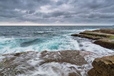 海景 悉尼 澳大利亚 日出 岩石 反射 乖巧的 克洛韦利海滩