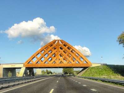 Krusrak 荷兰 路 高速公路 桥 木头 木制的 天空 云