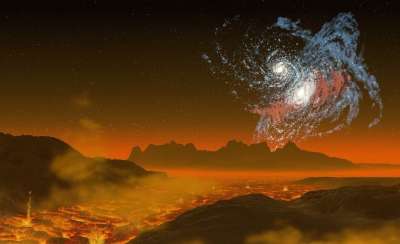 星系 星系碰撞 岩浆 景观 山 螺旋星云 银河系 星星 星空