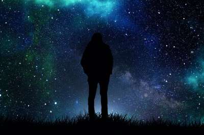 星星 宇宙 星系 人 星空 轮廓 夜晚 天堂 夜空 辉光 光