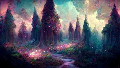 魔法森林 森林 绘画 高清壁纸 幻想 行星 魔法 艺术 景观