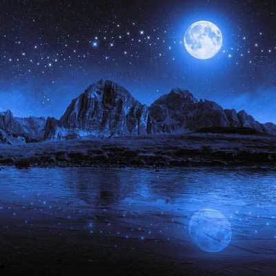 夜晚 海滩 月亮 星星 景观 山 墙纸 星空 夜空 满月