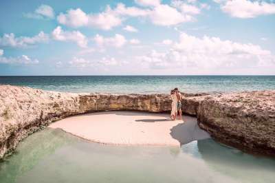 海滩 夫妻 恋人 Pcean 海 海岸 支撑 加勒比 旅行