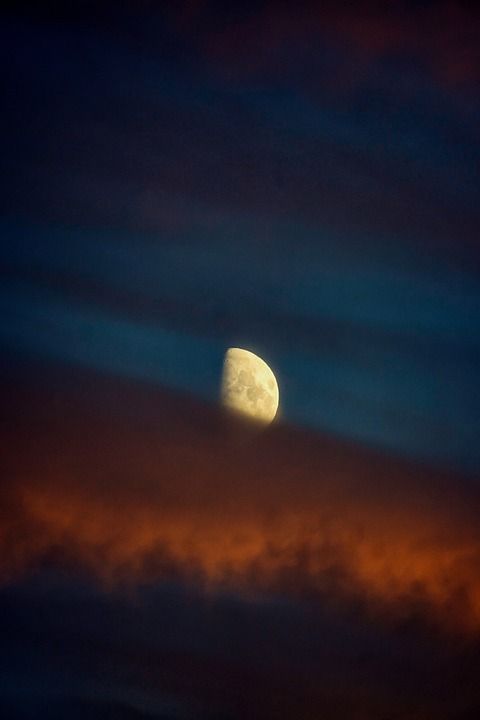 天空 晚上 月亮 颜色 背景 夜晚 月光
