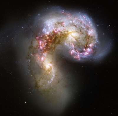 天线星系 星系 空间 星座乌鸦 Ngc 4038 Ngc 4039