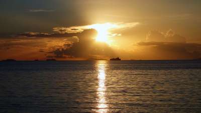 日落 海 海滩 自然 景观 夏天的大海 太阳