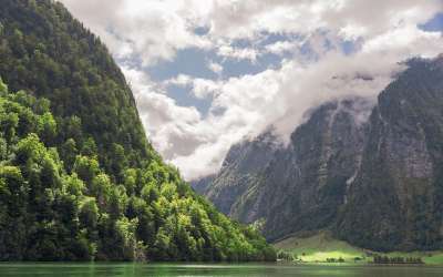 Königssee 山 山景观 景观 水 湖 阿尔卑斯山 自然
