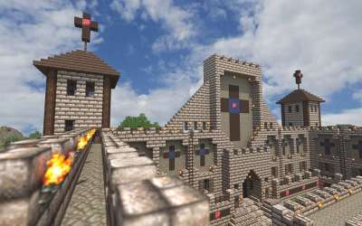 Minecraft 城堡 使成为 视频游戏 积木 棕色的视频