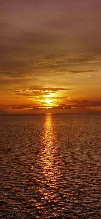 落日 大海 夕阳 美景 光