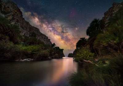 银河系 星星 宇宙 流动 水 背景 天文学 星空