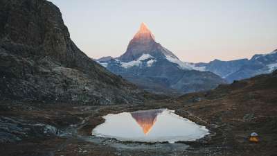 马特宏峰 瑞士 湖 阿尔卑斯山 顶峰 山 自然 景观