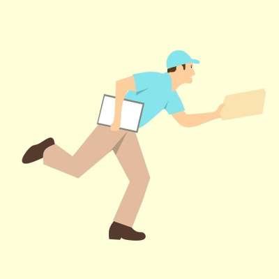 快递 交货 匆忙 卡通人物 主意 工人 表情 速度 快速地