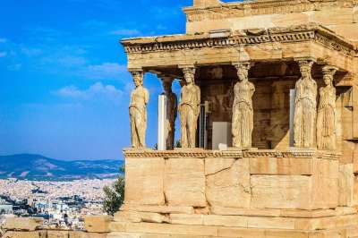 雅典 Caryatid 希腊 寺庙 卫城 废墟 欧洲的 建造