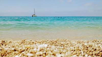 米尔托斯 大海 颜色 船 夏天 爱奥尼亚 凯 蓝色的 水 波