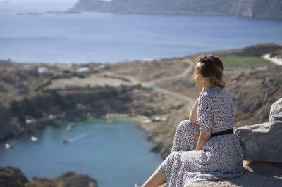 女士 海 悬崖 休息 放松 旅行 景观 火鸡 伊斯坦布尔