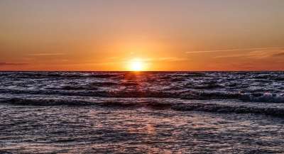 日落大海 海洋 波 太阳 橙色的天空 假期 假日 放宽 地平线