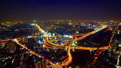 城市 鸟瞰图 点亮 城市的灯光 城市景观 天际线 夜间摄影 地平线