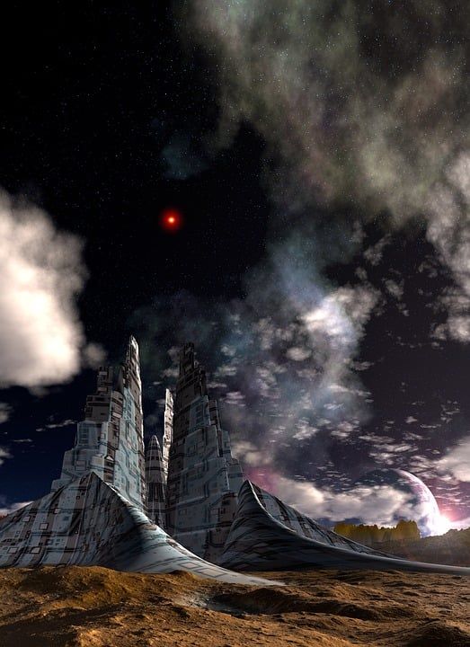 景观 行星 工件 星星 星空 建造 云 空间 空间艺术 宇宙