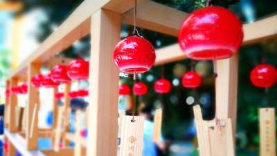 风铃 神社 日本 日式 节日 夏季 木材 玻璃 希望 访问