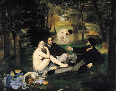 绘画 爱德华·马奈 早餐 草药 乡村的早餐 画画 女士 裸