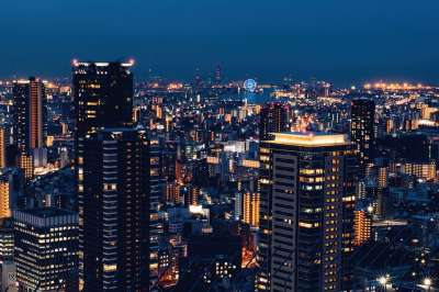 城市 建筑物 大阪 梅田 夜晚 天际线 城市景观 摩天大楼