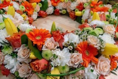 花 花圈 庆典 春天 装饰 丰富多彩的 婚礼 自然 插花
