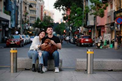 夫妻 浪漫 狗 宠物 阿尼玛 爱 浪漫的 丈夫 妻子 男朋友