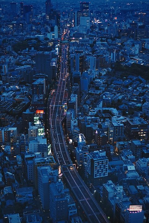 手机壁纸 城市 夜晚 鸟瞰视图 鸟瞰图 城市景观 夜景 城市的